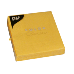Салфетки 3х-слойн. 25*25см; бум. салфет.; H=2,L=13,B=13см; желт. Pap Star 14278 20шт.