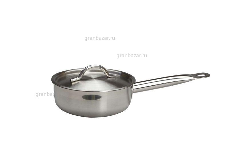 Сотейник 0,8 л. нерж. d=155 мм h=55 мм с крышк. двойное дно (индукция) MGSteel (С23S178KL) 19108
