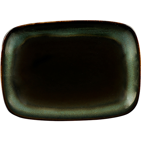 Соусник «Тренд кортен»; фарфор; H=15,L=120,B=80мм; тем.зелен. Tognana TA003123278