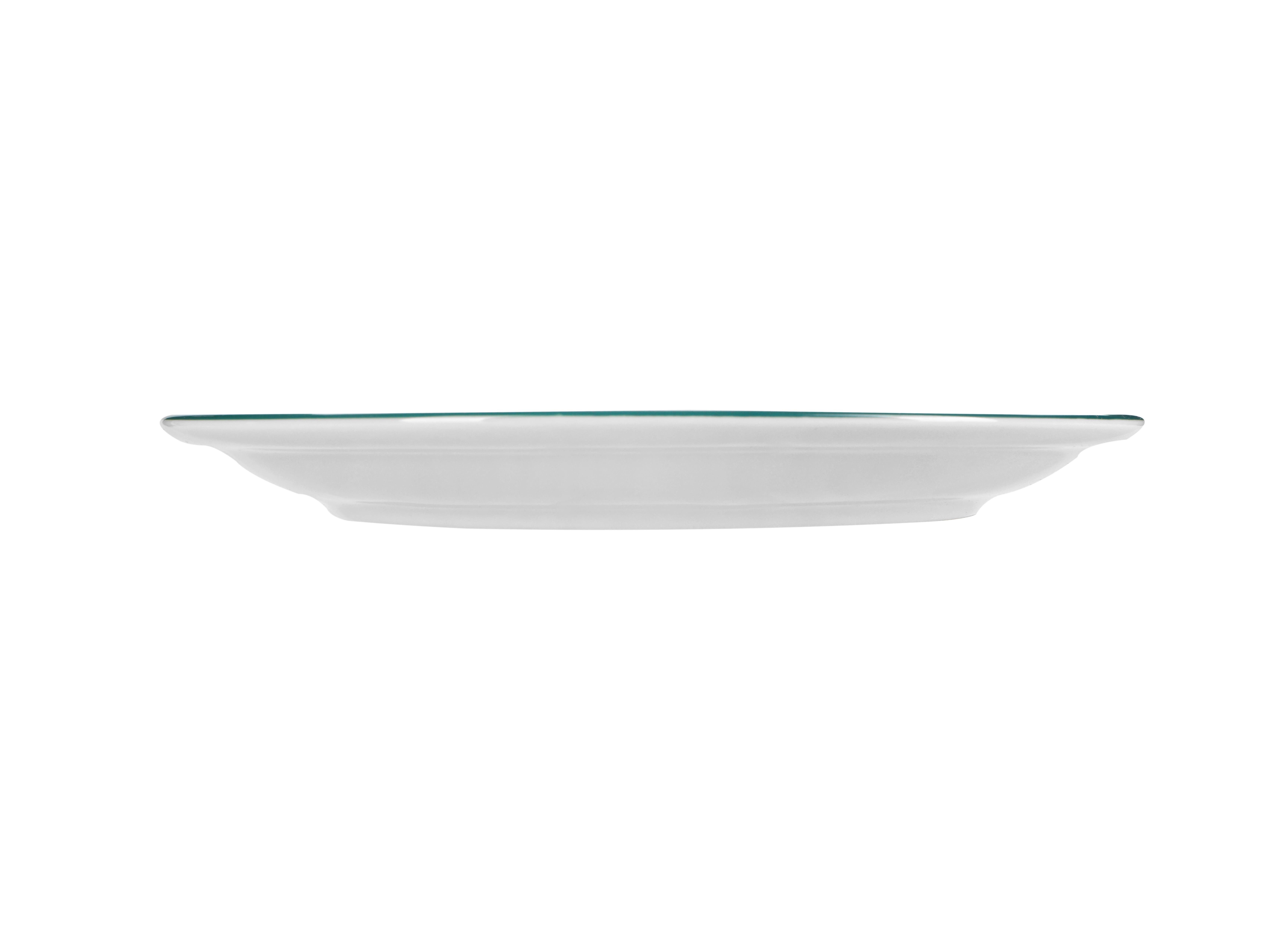 Тарелка мелкая Vaso Piccolo 280 мм, кант зеленый, Porland DS18
