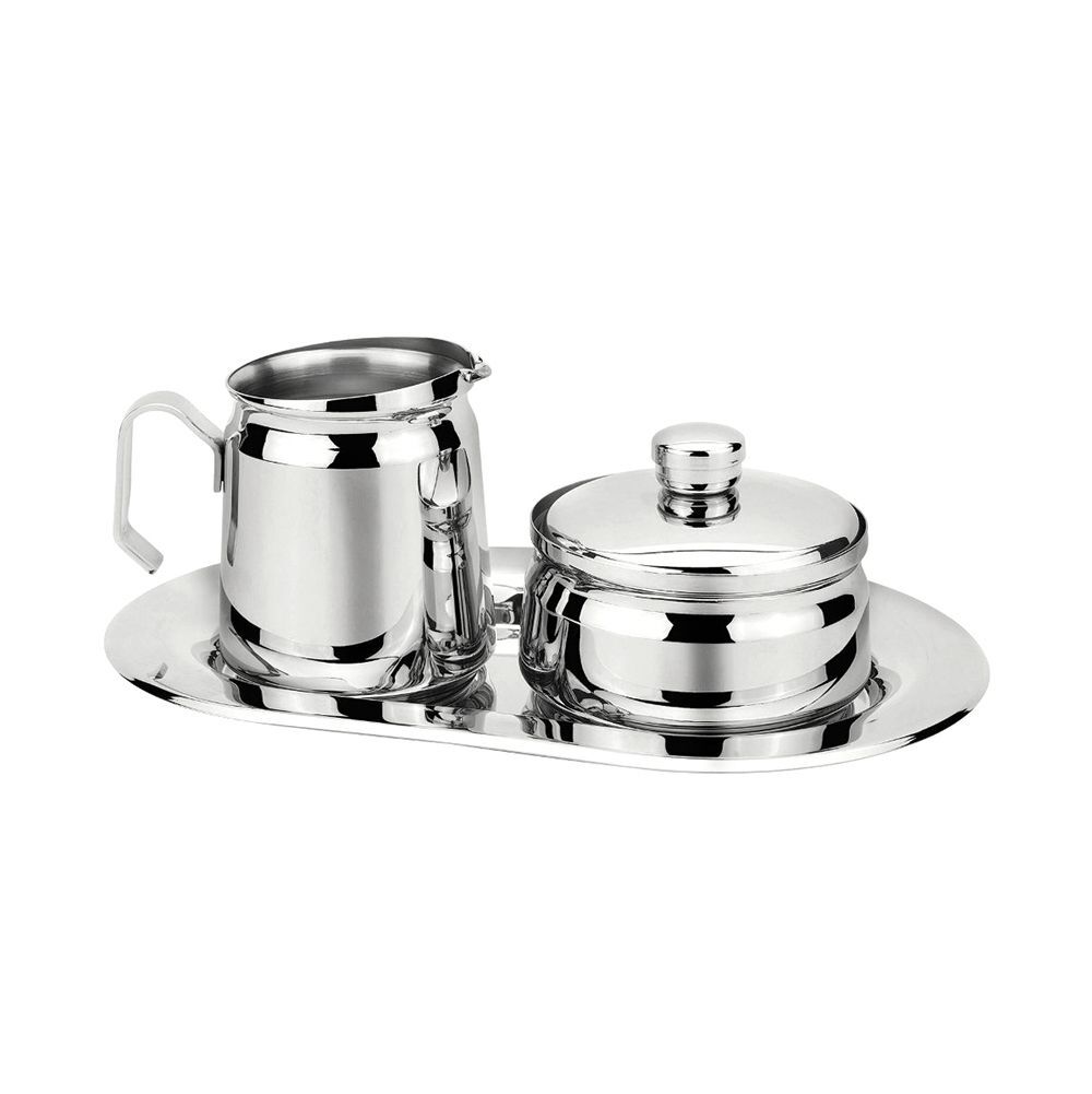 Молочник с сахарницей на блюде, нержавейка, P.L. Proff Cuisine - REG 198102 ( уп 24 шт)