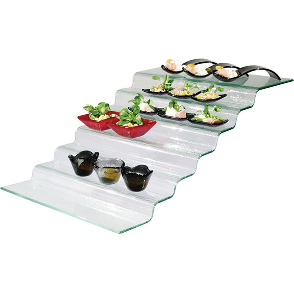 Поднос фуршетный (7 ступенек) стекло, H=200, L=650, B=400 мм прозр. BDK-GLASS 540019