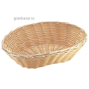 Корзина плетен.овал.; полиротанг; H=61,L=230,B=156мм; бежев. APS 30280