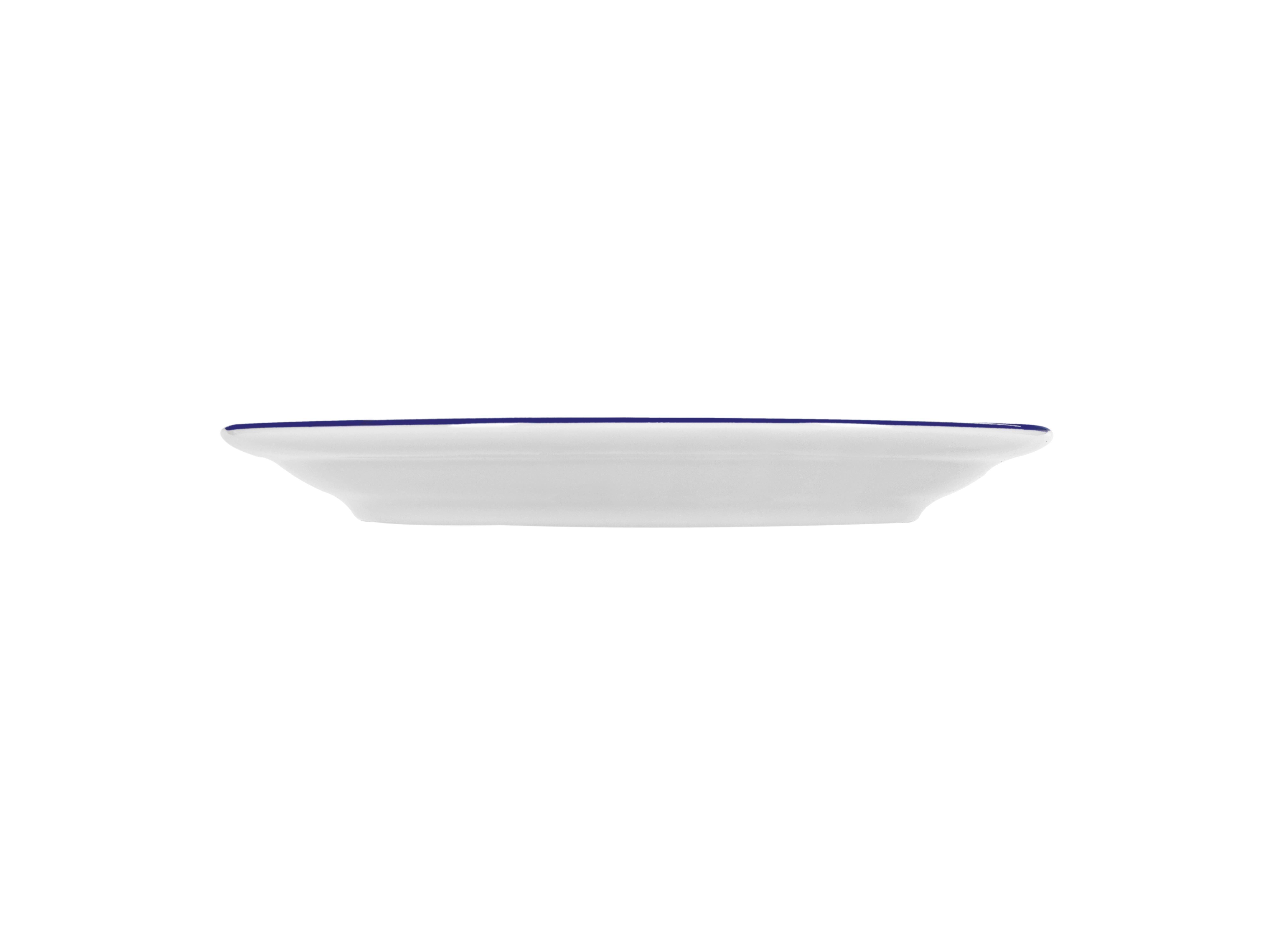Тарелка мелкая Vaso Piccolo 220 мм, кант синий, Porland DS16