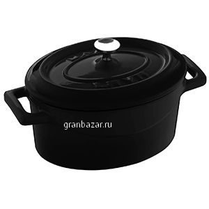 Горшок д/запекания с ручками; фарфор; 420мл; черный Paderno 44202N12