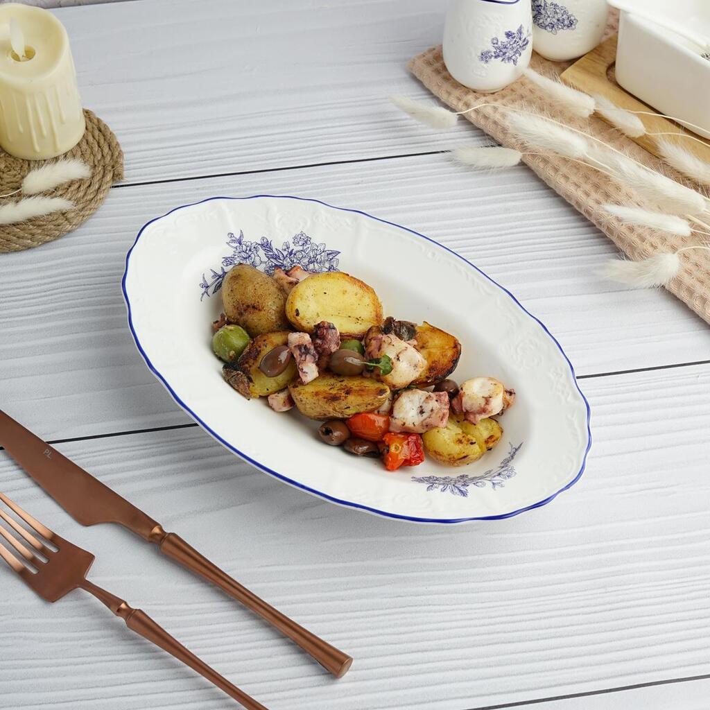Блюдо Sea Flower овальное 255х158 мм h38 мм 250 мл глубокое P.L. Proff Cuisine [1] NY-YQA4767B-DOP-9.75X6