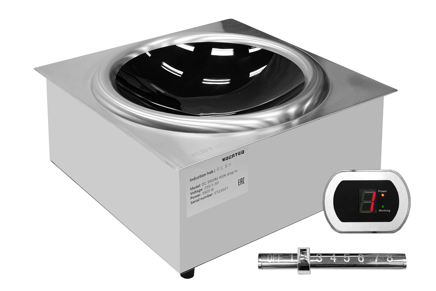 Плита индукционная WOK встраиваемая с 1 конфоркой Ø 310 мм Kocateq DC 5000M WOK drop in