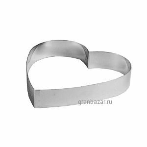 Форма конд. «Сердце»; сталь нерж.; D=20,H=4см; металлич. Paderno 47542-20