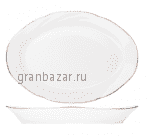 Блюдо овал. «Голубка» фарфор; L=33см; белый,золотой ДФЗ 0C0865