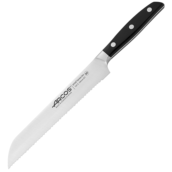 Нож для хлеба «Манхэттен»; сталь нерж.,полиоксиметилен; L=32/20см; металлич.,черный ARCOS 161300