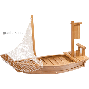 Блюдо «Корабль»; дерево; H=14.5,L=60,B=23см; св. дерево ProHotel BD01-001/30-60R-