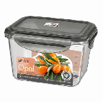 Контейнер для продуктов герметичный прямоугольный 0,7л (черный) Бытпласт 433146713