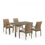 Комплект плетеной мебели из искусственного ротанга T256B/Y379B-W65 Light Brown