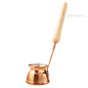 Турка однопорционная; медь; 80мл; D=5/6,H=4,L=17см; золотой TUR CH 114