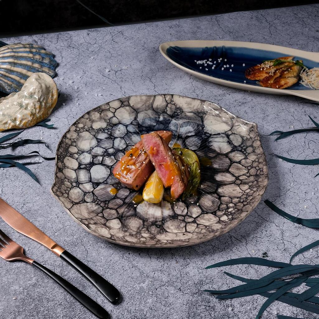 Блюдо для подачи Pebbles Clear Ice Dark Gray Frutti di Mare 305х287 мм h33 мм P.L. Proff Cuisine B240020631-2410X