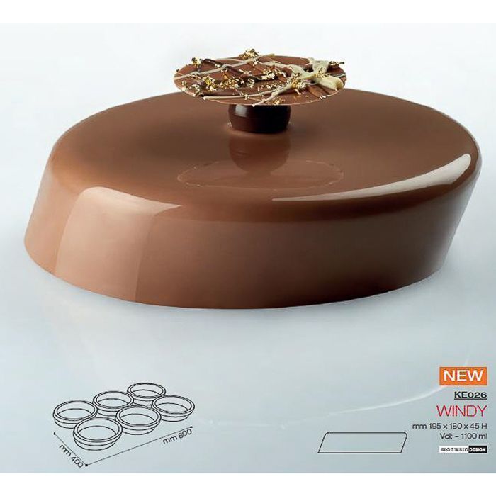 Форма кондитерская WINDY, силикон, 195х180 мм, h 45 мм, Pavoni KE026S