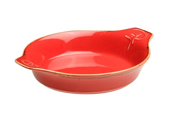 Форма для запекания RED фарфор, 350 мл, d 170 мм, h 40 мм, красный Porland 602922 красный