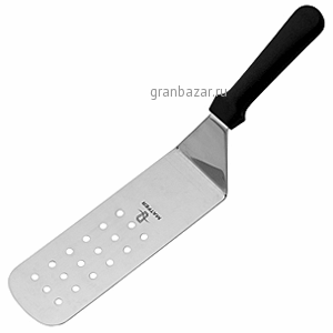 Лопатка изогнут. д/гриля перфорир.; сталь нерж.,пластик; L=37/21,B=7см; металлич.,черный MATFER 112666
