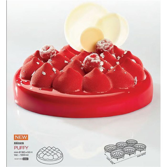 Форма кондитерская PUFFY, силикон, d 180 мм, h 55 мм, Pavoni KE029S