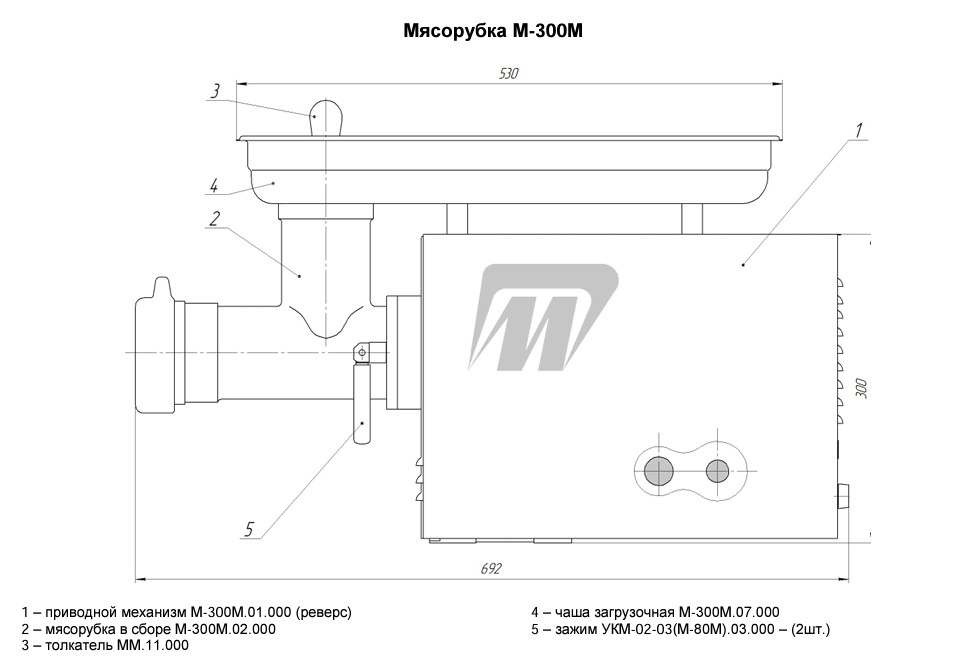 Мясорубка Торгмаш Пермь М-300М (УКМ-05) стационарная