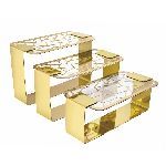 Подставка Hotelware фуршетная стойка 375х205 мм h260 мм прямоуг. металл золото + блюдо акрил P.L. Proff Cuisine FRR 4701 G