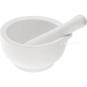 Мадлер со ступкой «Кунстверк»; фарфор; 300мл; D=11.5,H=12,L=12.5,B=3см; белый KunstWerk A1671