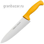 Нож поварской «Проотель» сталь нерж.,пластик ,L=340/200,B=45мм желт.,металлич. Prohotel AS00301-04Yl