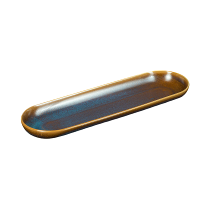 Блюдо овальное Terra сине-коричневое 330х100мм Corone 10680
