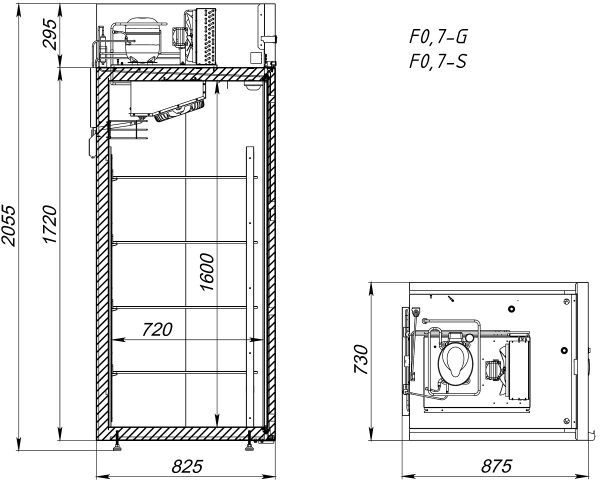 Шкаф морозильный Аркто F0.7-G (P) короткая ручка