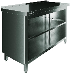 Стол производственный закрытый без дверей с бортом Restoinox СП3-16/6-Б