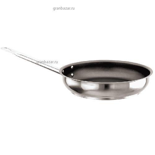 Сковорода (индукция) сталь,тефлон; D=24,H=6.5,L=49.5,B=28см; черный,металлич. Paderno 11117-24