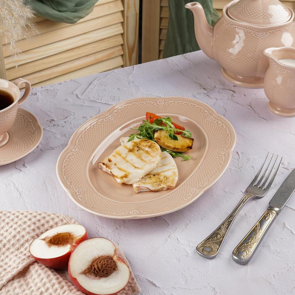Блюдо овальное Aristocrat Peach Tea 303х227х30 мм Noble 313012-PEACH [1]