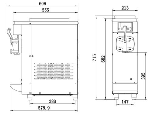 Фризер для мягкого мороженого Koreco SSI105 с 1 рожком, емкость 5л, помпа, ночное хранение