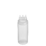 Емкость для соуса 500 мл. d=70 мм. h=200 мм. 3 носика, широкая прозрачная Gastroplast /1/48/