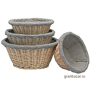 Корзина д/расстойки теста на 1кг; лоза ивовая; D=27,H=10см; бежев. MATFER 118511