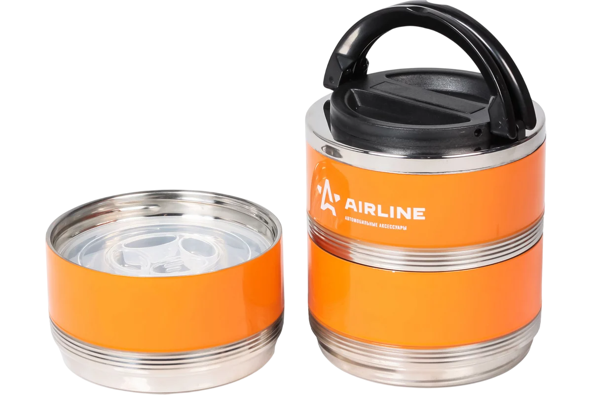 Термос Airline 3 контейнера, 2.1 л, оранжевый/черный IT-T-03
