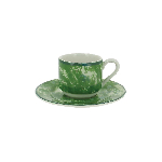 Блюдце RAK Porcelain Peppery круглое 130 мм, зеленый цвет (для чашки 90 мл) BASA13PGN