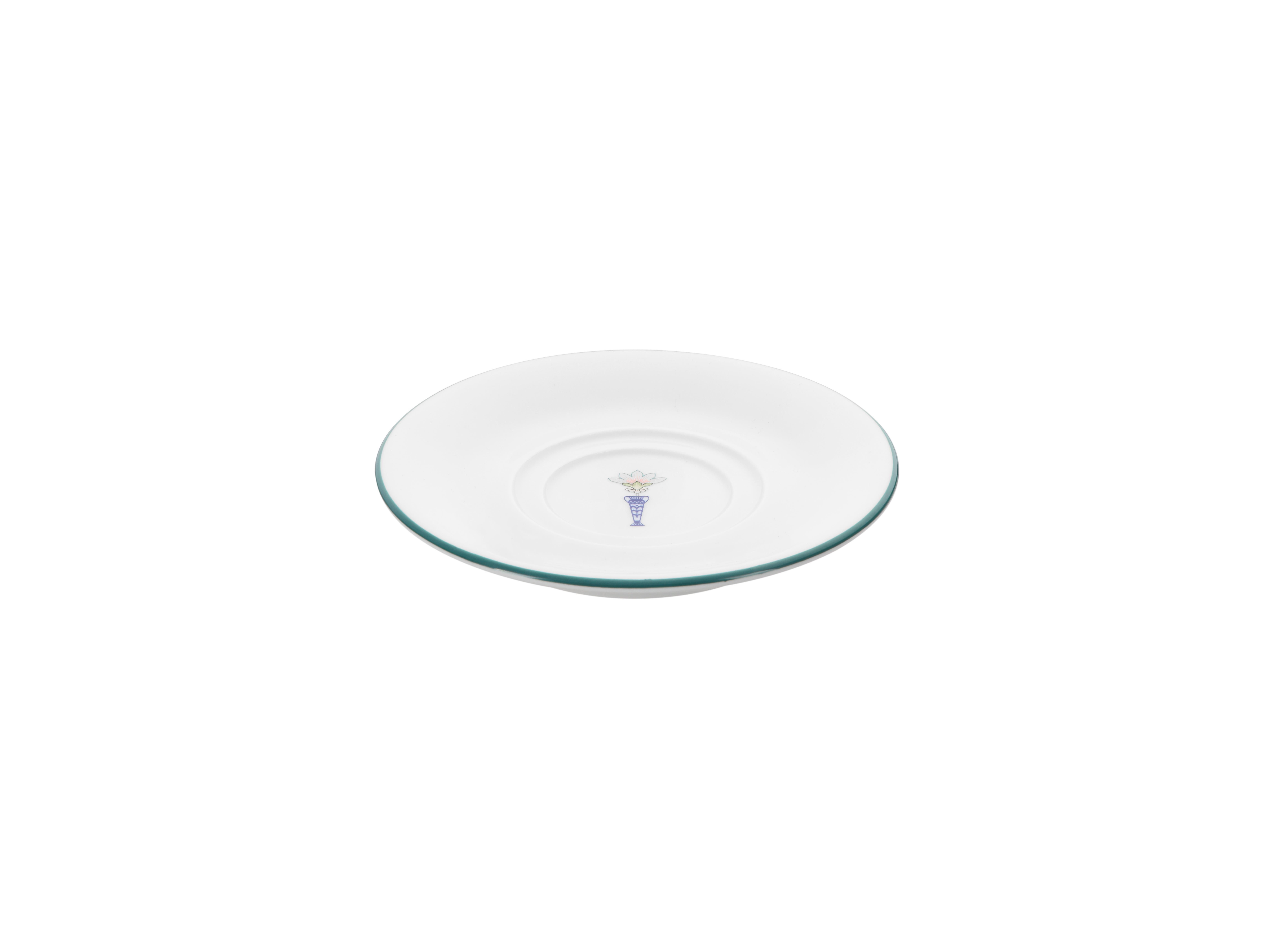 Блюдце для чайной чашки Vaso Piccolo 150 мм, кант зеленый, Porland DS19
