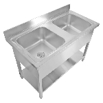 Ванна моечная с бортом нерж. 1200х700х850 мм Viatto VA-DSA245