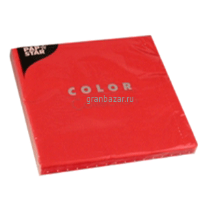 Салфетки 3-х слойн. 33*33см; бум. салфет.; H=2,L=13,B=13см; красный Pap Star 12421 20шт.