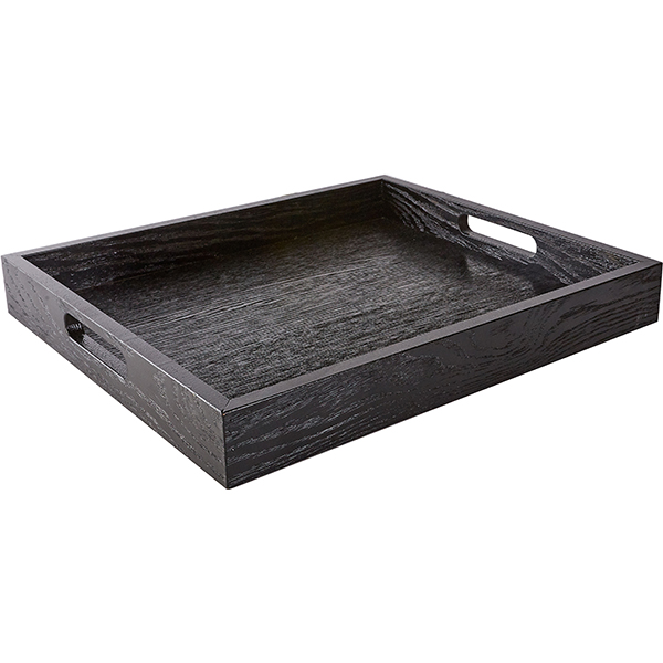 Поднос для подачи; дуб; H=5,L=35,B=35см; черный PPwood Q603S-00B