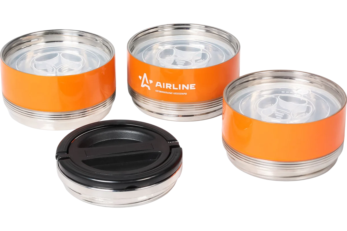 Термос Airline 3 контейнера, 2.1 л, оранжевый/черный IT-T-03