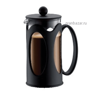 Кофейник с прессом «Кения Нью»; стекло,пластик; 350мл; D=75,H=150,L=105мм; черный,прозр. Bodum 10682-01
