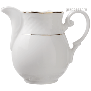 Молочник «Афродита»; фарфор; 300мл; H=10.5,L=13см; белый,золотой Lubiana 2605-gold