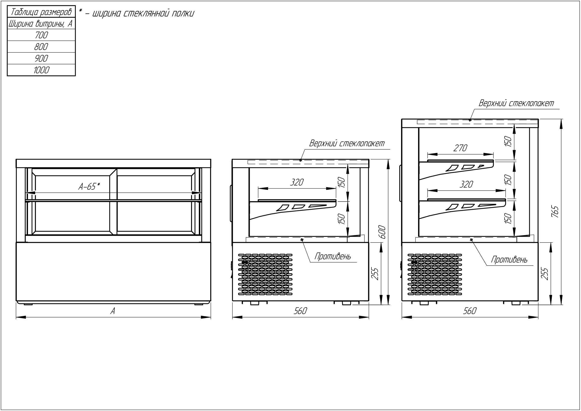 Настольная холодильная витрина JAKSON DOUBLE GLAZED Финист JNCdg-3/2