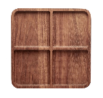 Менажница квадр. 4 секции; дуб; H=25, L=300, B=300мм; деревян. PPwood Q521O-06N