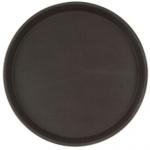 Поднос прорезиненный круглый 400х25 мм коричневый (1600CT Brown)