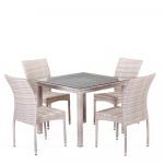 Комплект плетеной мебели из искусственного ротанга T257A/Y380-W85-90x90  4Pcs Latte