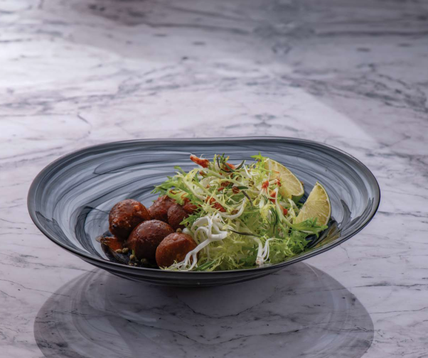 Салатник Ventum d 300 мм h 65 мм, стекло, цвет / декор бело-черный ArdaCam
