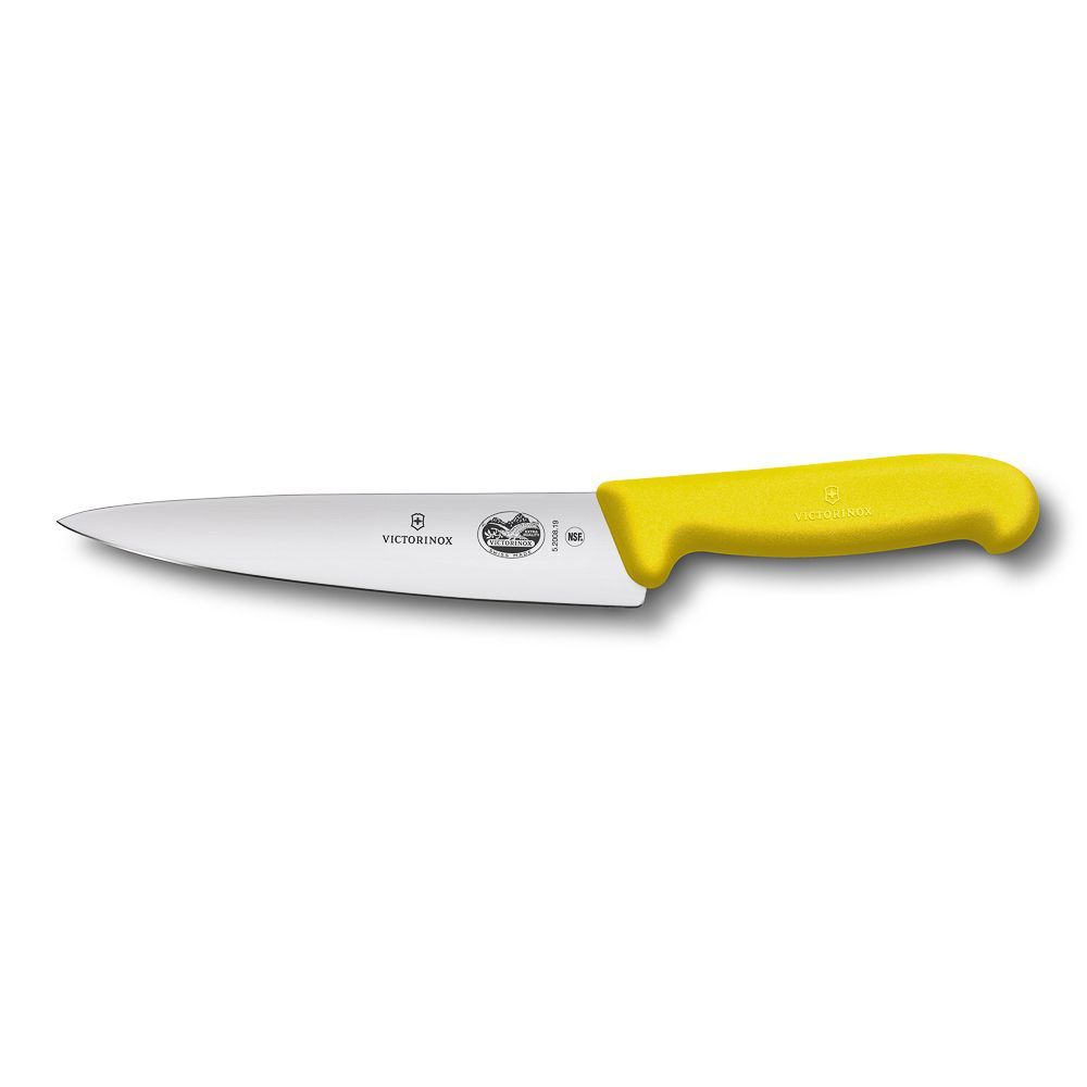 Универсальный нож Fibrox 190 мм, ручка фиброкс желтая Victorinox 5.2008.19